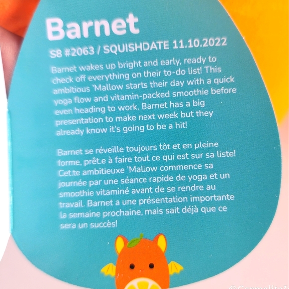 BARNET 🦇 Blacklight Orange Fruit Bat Original Squishmallow by Kelly Toy - Picture 3 of 8